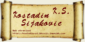 Kostadin Šijaković vizit kartica